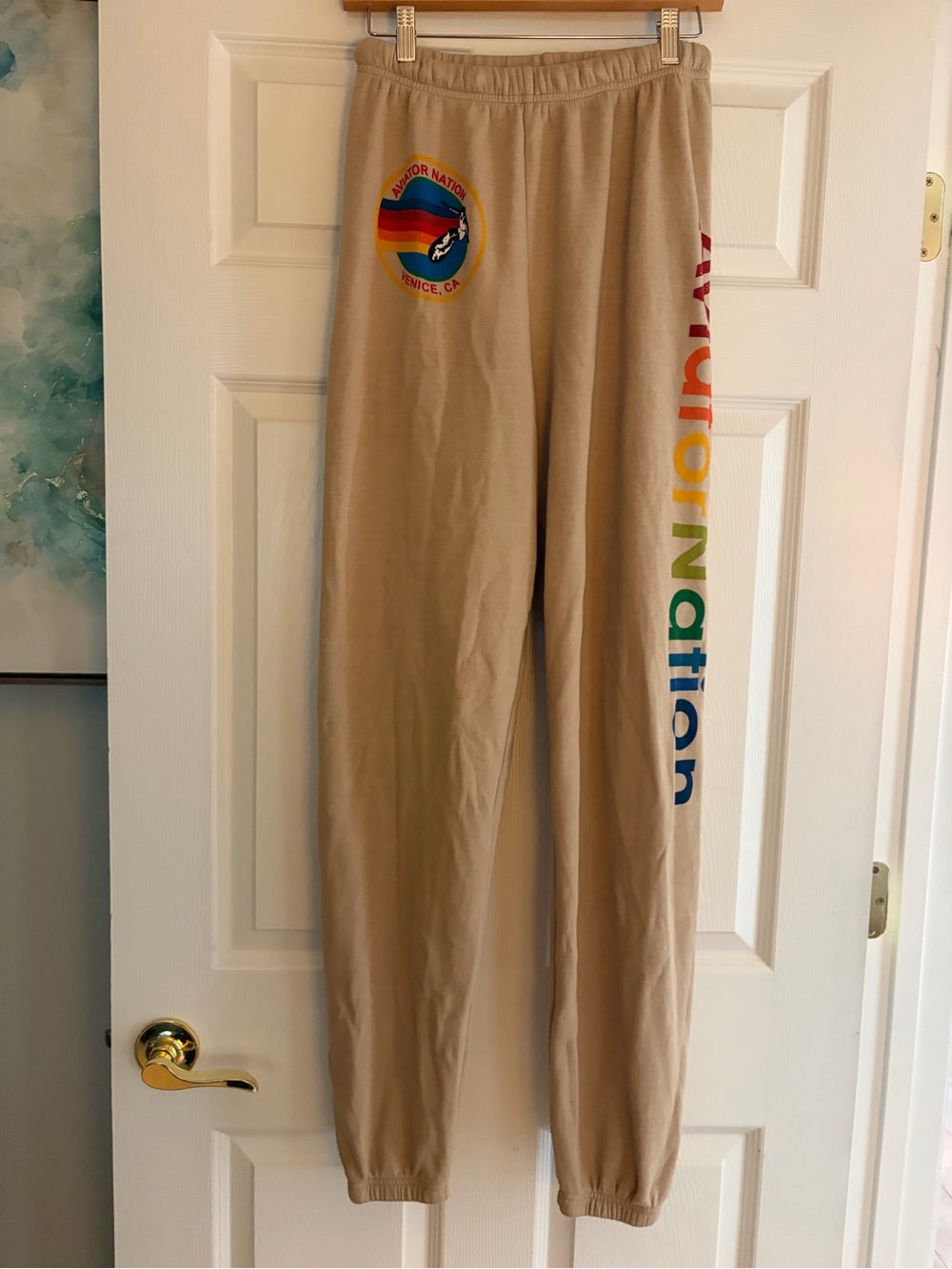 Aviator Nation Logo sweatpants sans color size medium.